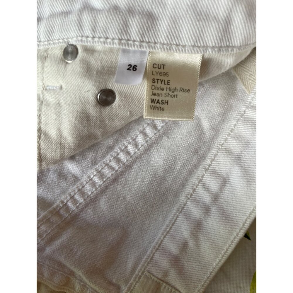 Reformation Dixie High Rise White Jean Shorts Size 26 100 Cotton Made In USA NEW - Picture 6 of 9